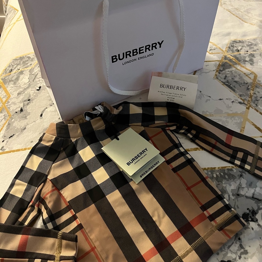 Burberry Beige and Black Checkered Shirt